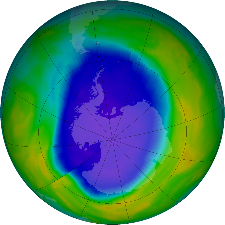 Antarctic ozone map for 31 October 1997